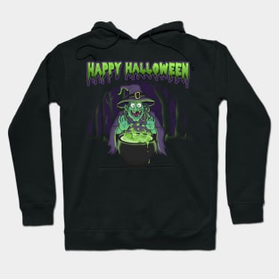 Scary Witch Happy Halloween Cauldron Potion Hoodie